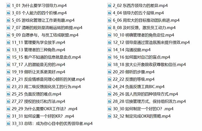 管理者必学的领导力课:教你解决团队沟通和激励难题(33节课)