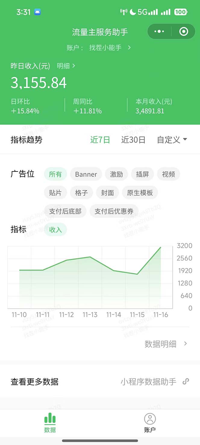 微信小程序撸广告6.0升级玩法,全新变现方式,日均收益2000+