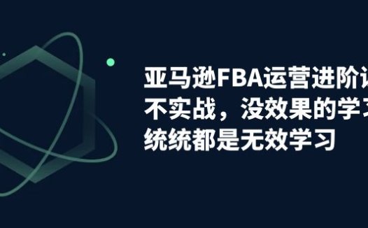 亚马逊-FBA运营进阶课，不实战，没效果的学习，统统都是无效学习